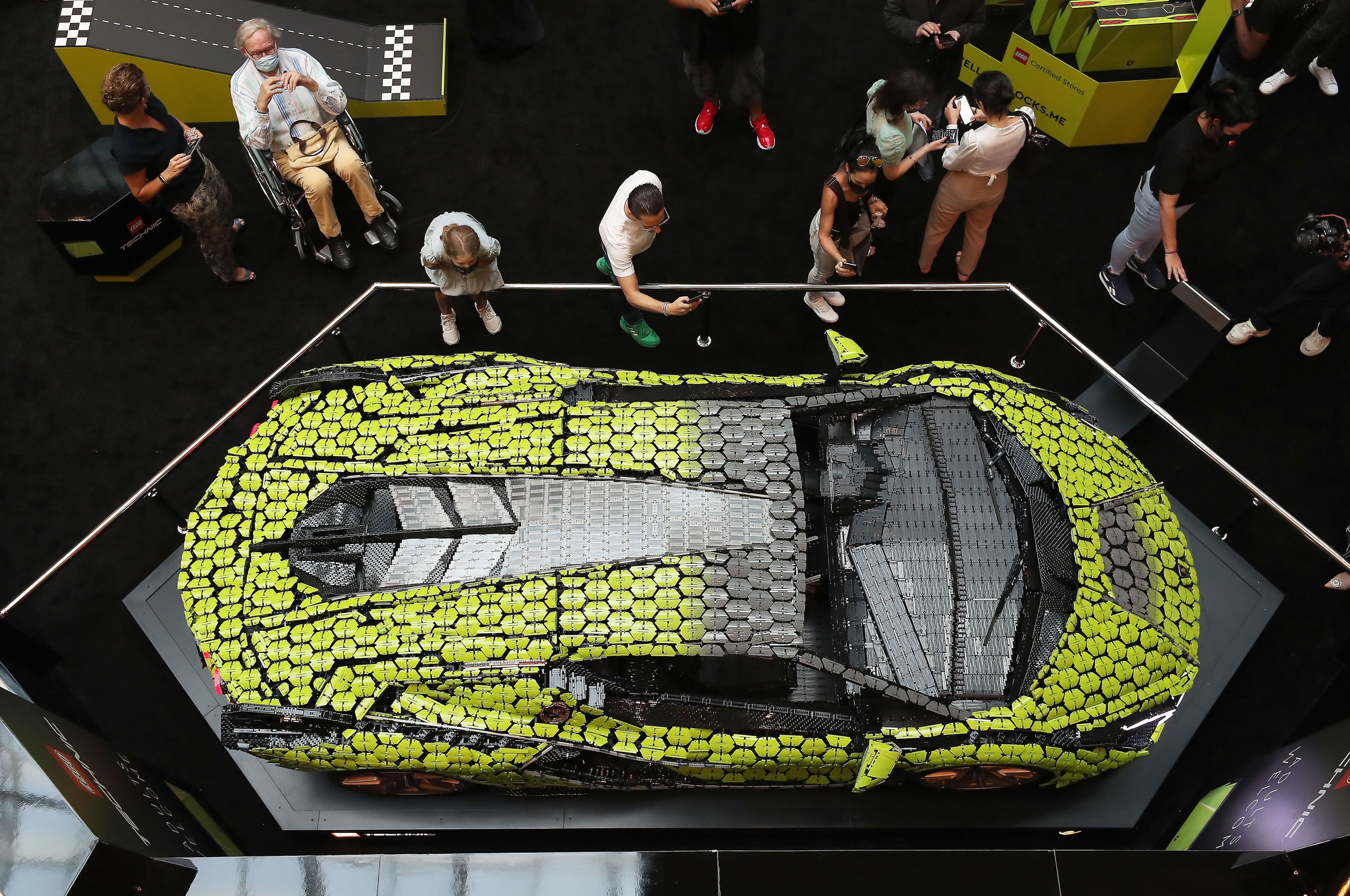 Lego's life-size Lamborghini Sian FKP 37 is now on display in Dubai