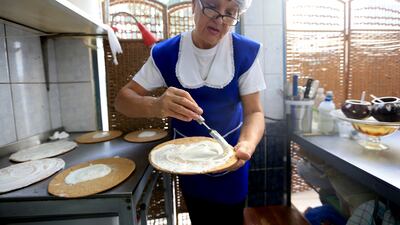 The restaurant is mere steps away from the Russian Embassy and it does offer dishes from Russia, but for the most part what you’ll find here is Ukraine’s most beloved food. Ravindranath K / The National