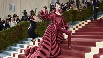 Gigi Hadid in Atelier Versace at the 2022 Met Gala. AP