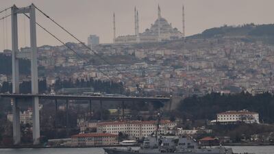 The Montreux Convention regulates vessels' passage through the Dardanelles and the Bosphorus strait, above, in peace and war. Reuters