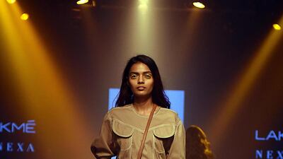 A model in a Caprese creation. AFP