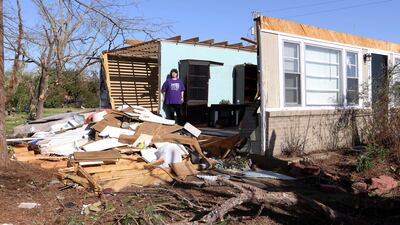 A house was partially blown away by the storm in Amory. AP