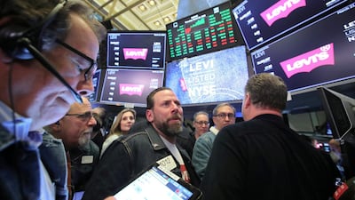 Traders took advantage of the temporary suspension of the exchange’s “no jeans” policy to mark the IPO. REUTERS