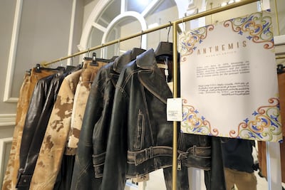 Leather jackets and cashmere garments from Anthemis by Artico. Chris Whiteoak / The National