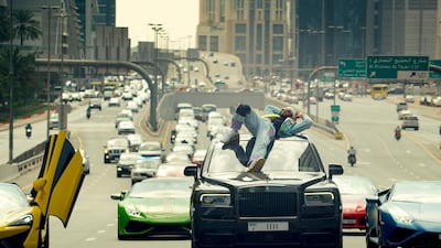 Mohamed Ramadan shut down sections of roads in Dubai's Al Wasl and Business Bay for the shoot. Courtesy Len Prasad
