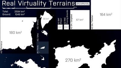 Arma's main island clocks in at 270 square kilometres - and it's only one of many virtual locations in the game.