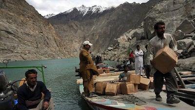 Residents in Pakistan's Hunza Valley are at risk from a possible flash flood.