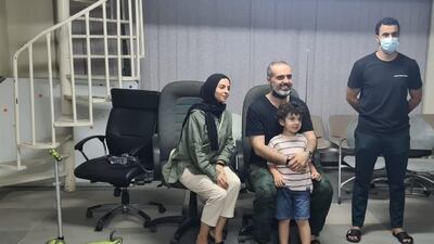 A four-year-old boy who went missing in Umm Suqeim 1 is reunited with his parents. Courtesy: Dubai Police