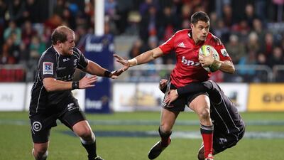 A leg injury Dan Carter suffered in the Super Rugby final with Canterbury Crusaders will keep him sidelined from New Zealand for the two opening matches of the Rugby Championship. Fiona Goodall / AFP