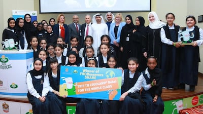 Khawla Bin Thalaa’ba School pupils in Sharjah have won a Ministry of Education competition to implement health eating changes in their school. Courtesy: MoE