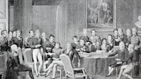 The Congress of Vienna, with ambassadors of European states chaired by Austrian statesman Klemens Wenzel von Metternich, and held in Vienna from November 1814 to June 1815. The Vienna Congress was also notable for introducing a “moral order” dimension to policy that persists to this day. Getty Images