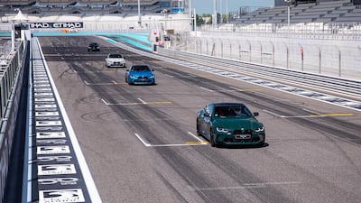 An M3 convoy heads down the home straight at speed.