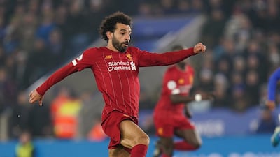 Liverpool's Mohamed Salah during the match against Leicester City. EPA
