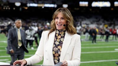 ESPN commentator Suzy Kolber prepares for an NFL American football game in November last year. AP