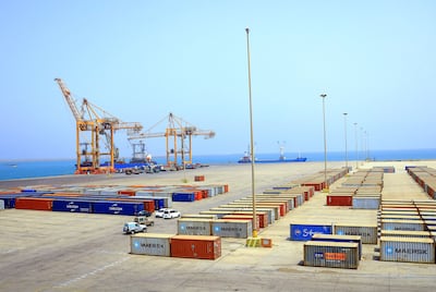 The port at Yemen's Red Sea coastal city of Hodeidah, about 230 kilometres west of the capital. AFP