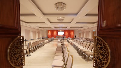 The community hall before the wedding guests arrive