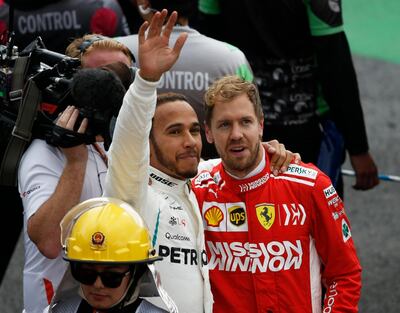 Mercedes-GP driver Lewis Hamilton and his rival at Ferrari, Sebastian Vettel, operated at different levels this season. AP Photo