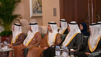 From left: Lt General Sheikh Saif bin Zayed, UAE Deputy Prime Minister and Minister of Interior; Sheikh Hamed bin Zayed, Chairman of the Crown Prince Court of Abu Dhabi and Abu Dhabi Executive Council Member; Sheikh Abdullah bin Zayed UAE Minister of Foreign Affairs and International Cooperation; Khaldoon Khalifa Al Mubarak, CEO and Managing Director Mubadala, Chairman of the Abu Dhabi Executive Affairs Authority and Abu Dhabi Executive Council Member; and Ali Mohamed Hammad Al Shamsi, Deputy Secretary-General of the UAE Supreme National Security Council.