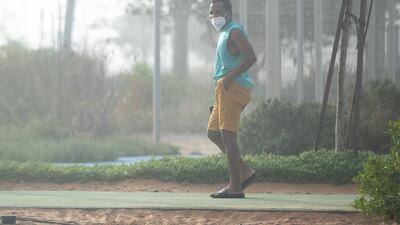 A thick blanket of fog covered parts of the capital.