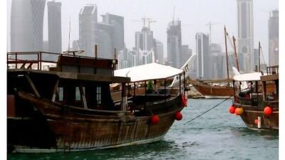 Dhows against the backdrop of Doha's expanding skyline. Foreign inquiries about the country's property market have increased after the government announced new visa rules.