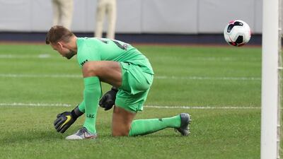Liverpool goalkeeper Simon Mignolet makes an error that leads to a goal for Sporting Lisbon as the two sides played out a 2-2 draw at Yankee Stadium in a pre-season friendly on Wednesday. AFP