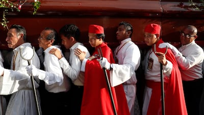Catholics take part in a procession in San Salvador, El Salvador. EPA