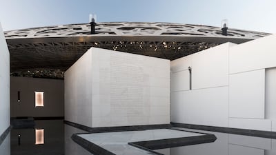 Jenny Holzer’s permanent fixture entitled For the Louvre Abu Dhabi, in Louvre Abu Dhabi was featured in the Netflix original film 6 Underground. Photo: Department of Culture and Tourism — Abu Dhabi