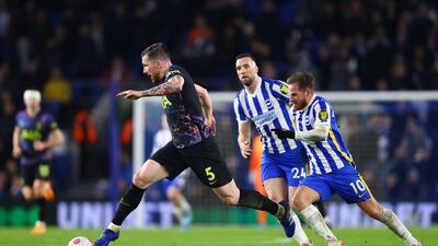 Pierre-Emile Hojbjerg - 7: Tried to pick out teammates with balls behind the Seagulls’ defence, some coming off, some not. Ambitious lob in last minute drifted over bar. Getty