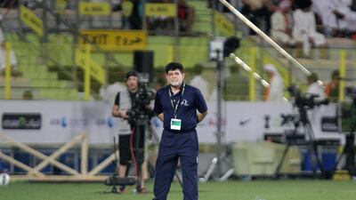 Even with all the ebb and flow the game provided, Abdulwahab Abdulqadir, the Ajman coach, remained calm on the touchline. Jaime Puebla / The National
