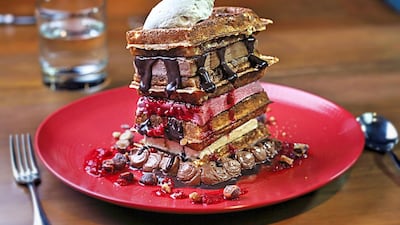 Handout of Catch Dubai, seafood restaurant at the Fairmont Dubai, Burj Waffle. Courtesy of Catch Dubai