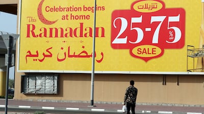Shoppers are advised to take advantage of the Ramadan sales offered by supermarkets and retail brands in the UAE. Chris Whiteoak / The National