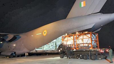 IAF C-17 landed at the Panagarh Air Base this evening. Indian Air Force twitter