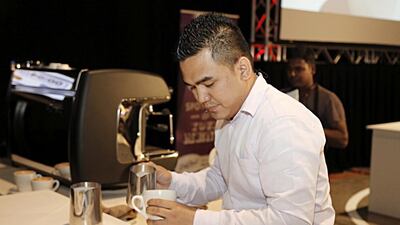 Frederick Bejo, a barista trainer in Dubai, will compete against 50 professionals at the World Latte Art Championship in Sweden.