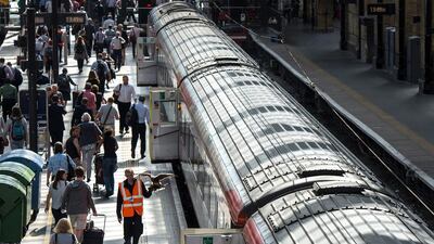 Mr Bell is not allowed to fly his hawks fly over the train platforms because of the overhead power lines – one of the reasons pigeons must be kept away. Chris J Ratcliffe / Getty Images.