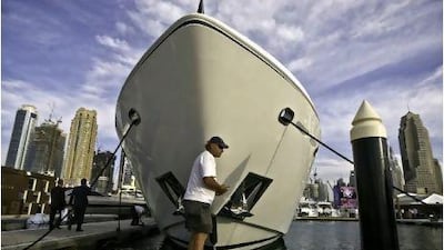A 38-metre Sunseeker yacht was on display at the Dubai International Boat Show last year.