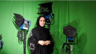 Hessa Alshuwaihi , 21, a student of Applied Media and Communications at the Dubai Women's College, believes the increasing number of Emiratis studying media may be because some of the courses are taught in Arabic and are seen as easier options. Razan Alzayani / The National