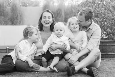 Maryanne Peacock with her family at their home in Jumeirah Golf Estates. Photo: Maryanne Peacock