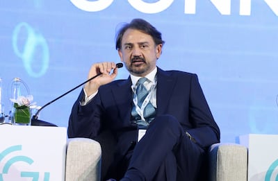 Abbas Hussein, managing director and head of project and export finance, Middle East and Africa at Standard Chartered Bank, speaking at the conference on Tuesday. Pawan Singh / The National
