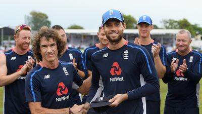 Ben Foakes receives his cap off Bruce French before day one of the First Test match between Sri Lanka and England at Galle International Stadium. Getty Images