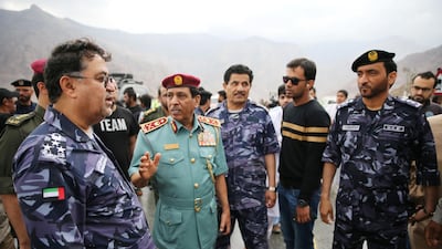 RAK emergency and crisis team saved hundreds of trapped people in mountains and valleys. Courtesy Ras Al Khaimah Police