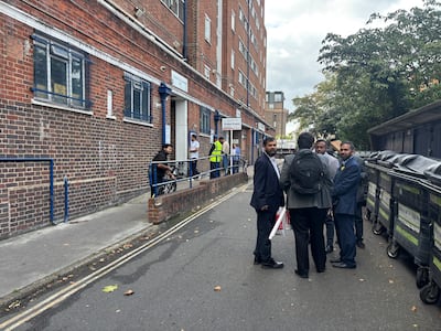 Labour canvassers gathered outside Al Rahman Mosque in Camden before Friday prayers. Photo: Lemma Shehadi