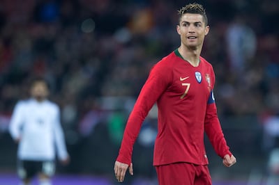 Portugal's Cristiano Ronaldo pictured during the soccer friendly game Portugal against Egypt, in the Letzigrund stadium in Zurich, Switzerland, on Friday, March 23, 2018. (Melanie Duchene / AP Photo