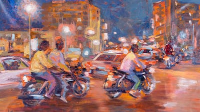 Egyptian artist Mohamed Abla's Motorcycles III. Photo: Art Cairo