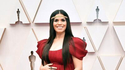 America Ferrera in Alberta Ferretti at the 92nd Annual Academy Awards at Hollywood and Highland on February 09, 2020 in Hollywood, California. AFP