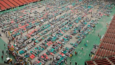 New Orleans Saints' NFL stadium was used for Hurricane Katrina emergency relief in 2005. Getty Images