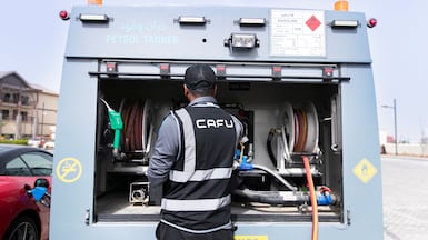 Cafu has faced complaints about delivery delays and unavailability of the higher-octane Super 98 petrol. Photo: Reem Mohammed / The National