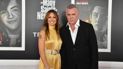 Liotta and Jacy Nittolo arrive for the Tribeca Fall Preview of 'The Many Saints of Newark' at Beacon Theatre in New York City, New York. AFP