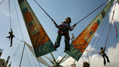 Palestinian children at an amusement park during Eid Al Fitr in the West Bank city of Ramallah.