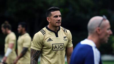 New Zealand Sevens player Sonny Bill Williams takes part in a training session ahead of Hong Kong Sevens. Isaac Lawrence / AFP / April 5, 2016