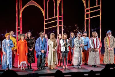 Dana Al Fardan with cast and crew of Rumi: The Musical. Photo: Dana Al Fardan